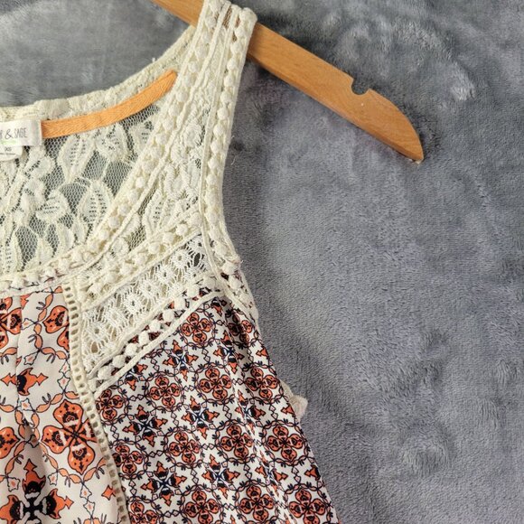 Taylor & Sage Womens Tank Top XS Boho Patchwork‎ Lace Crochet Festival Hippie - Picture 3 of 8